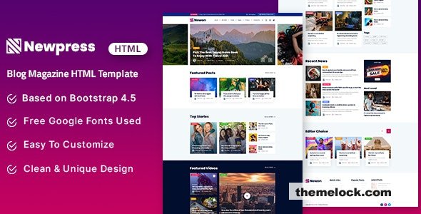 Newpress - Blog Magazine HTML Template