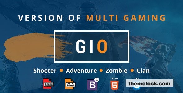 GIO - Gaming Community Forum With Team Tournament Shooter Clan Adventure and Zombie Game Template