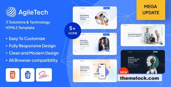 AgileTech - IT Solutions & Technology All Service Agency Html5 Template