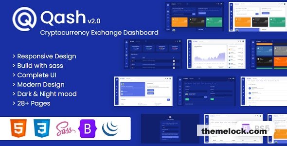 Qash - Cryptocurrency Exchange Dashboard HTML Template + Light and Dark