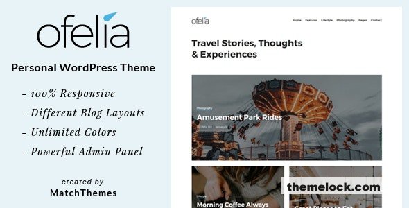 Ofelia v1.4.92 - Travel Personal WordPress Blog Theme