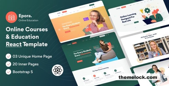 Epora – Online Course and Education React, Nextjs Template