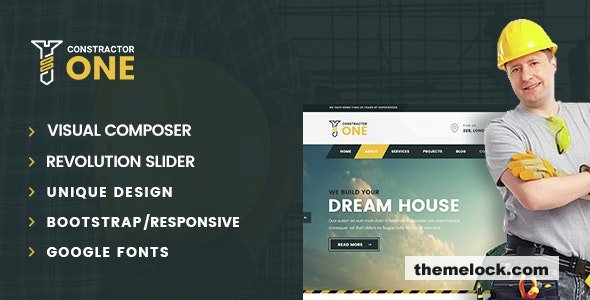 Constructor One v2.2 - Construction WordPress Theme