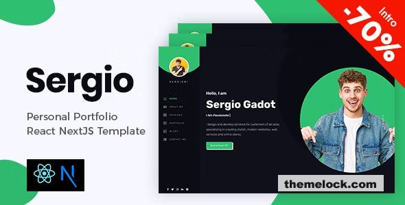 Sergio – Personal Portfolio React NextJS Template