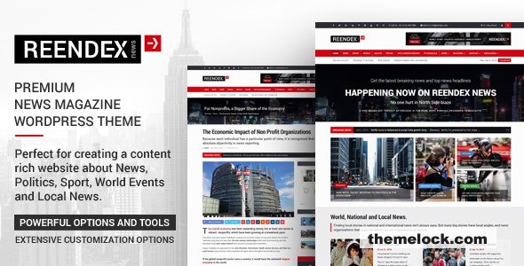 Reendex v1.0.5 - Broadcast News Magazine WordPress Theme