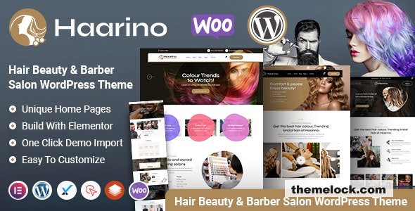 Haarino v1.2 - Hair Beauty Makeup Salon & Barber Shop WordPress Theme