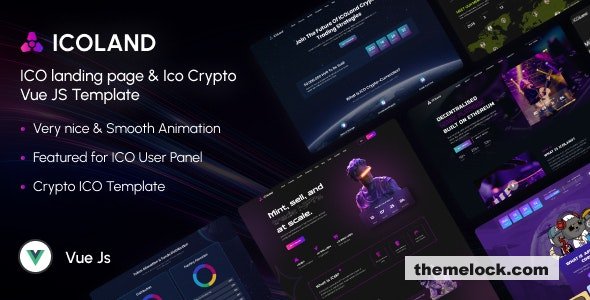 ICOLand - ICO landing page & ICO Crypto Vue Js Template