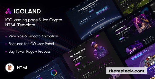 ICOLand - NFT landing page & Crypto HTML Template