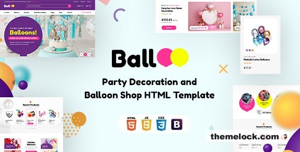 Balloo - Party Decoration and Balloon Shop HTML Template