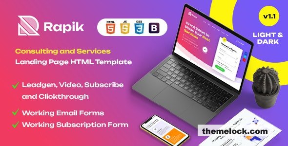 Rapik - Creative Consulting and Services HTML Landing Page Template
