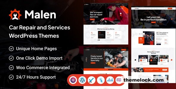 Malen v1.0 - Car Service & Repair WordPress Theme