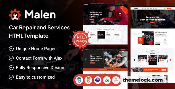 Malen - Car Repair And Services HTML Template