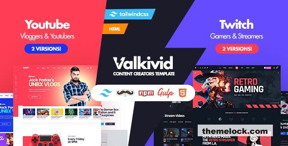 Valkivid - Tailwind CSS Content Creators HTML Template