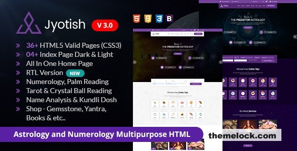 Jyotish v3.0 - Astrology and Numerology HTML Template