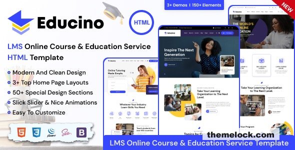 Educino - LMS, Online Course & Education Service HTML Template