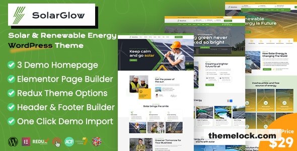 Solarglow v1.1.0 - Solar & Renewable Energy WordPress Theme