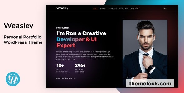 Weasley v1.0 – Personal Portfolio WordPress Theme