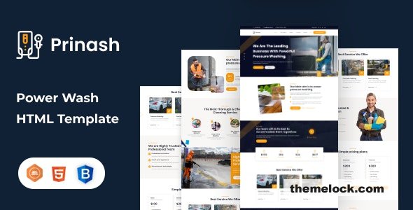 Prinash - Power Wash Cleaning Services HTML Template