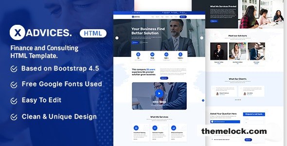 Xadvices - Finance and Consulting HTML Template