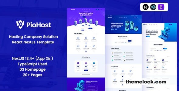 Piohost - Domain and Web Hosting React Nextjs Template