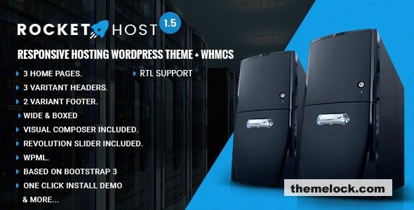 RocketHost v1.1.2 - Responsive Hosting WordPress Theme + WHMCS