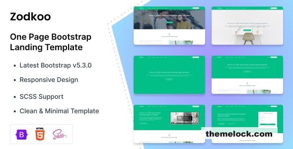 Zodkoo v3.0.0 - Bootstrap Landing Page Template