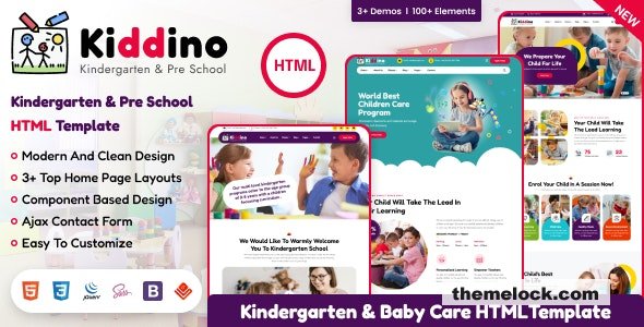 Kiddino - Kids, Children, School & Kindergarten HTML Template