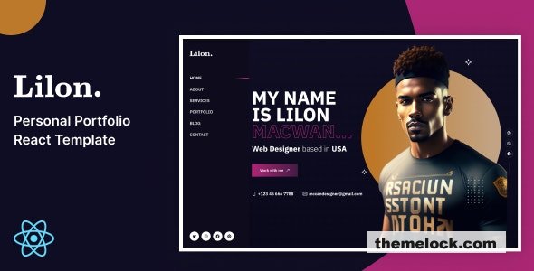 Lilon – Personal Portfolio ReactJs Template