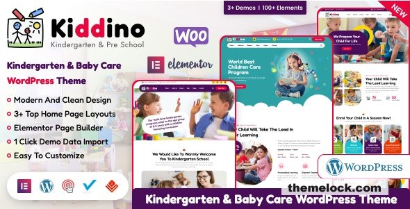 Kiddino v1.0.0 - Kids & Kindergarten WordPress Theme