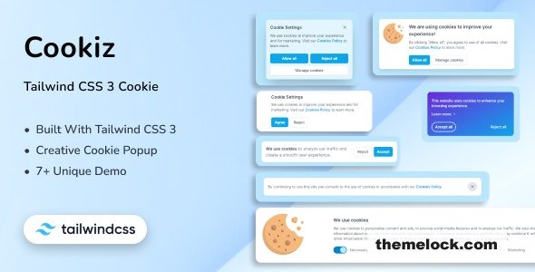 Cookiz - Tailwind CSS 3 Cookie