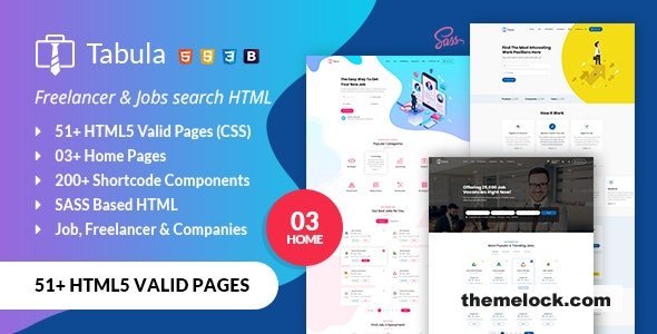 Tabula - Freelancer and Jobs HTML Template