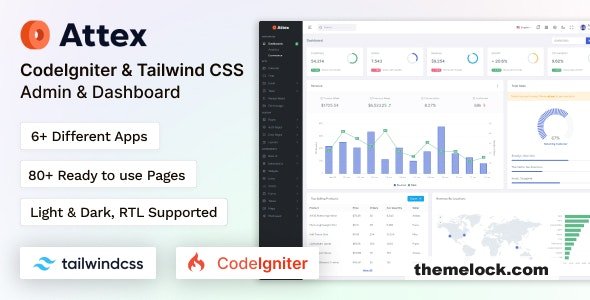 Attex - CodeIgniter Tailwind CSS Admin & Dashboard Template