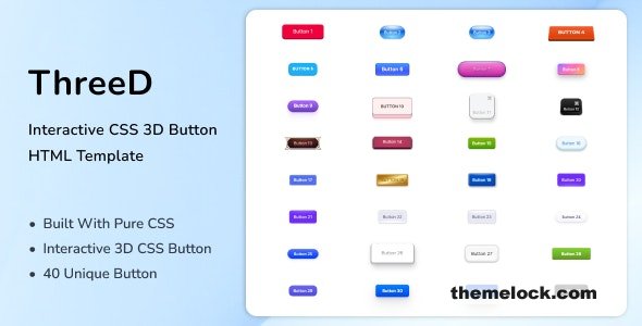 ThreeD - Interactive CSS 3D Button HTML Template