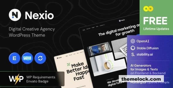 Nexio v1.1 - Digital Creative Agency WordPress Theme + AI