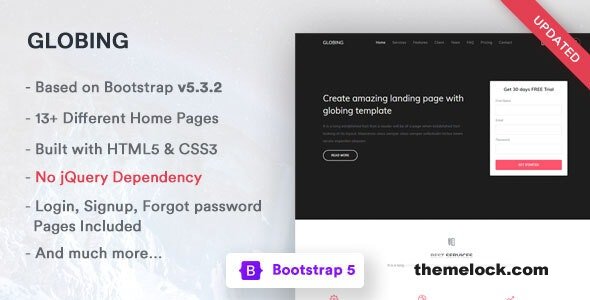 Globing - Bootstrap 5 Landing Page Template