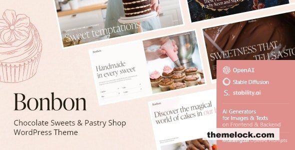 Bonbon v1.1 - Chocolate Sweets & Pastry Shop WordPress Theme + AI