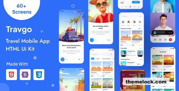 Travgo - Travel Mobile App HTML Template