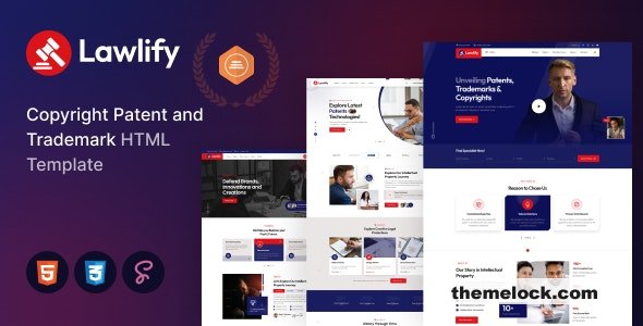 Lawlify - Patent Copyright and Trademark Law Firm HTML Template ...