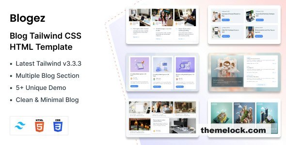 Blogez - Blog Pages Tailwind CSS 3 HTML Template