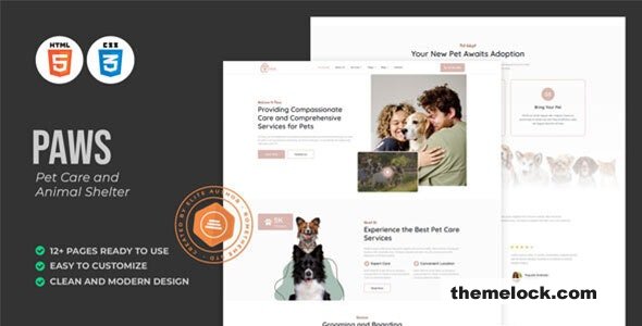 Paws - Pet Care and Animal Shelter HTML Template