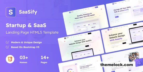 Saasify - Startup & SaaS Landing Page HTML5 Template