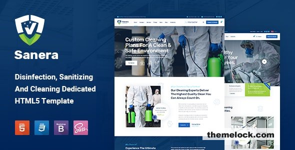Sanera - Sanitizing And Cleaning Services Template