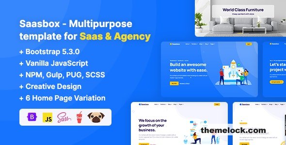 Saasbox - Multipurpose HTML Template for Saas & Agency