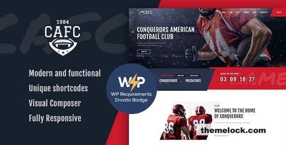Conquerors v1.2.13 - American Football & NFL WordPress Theme