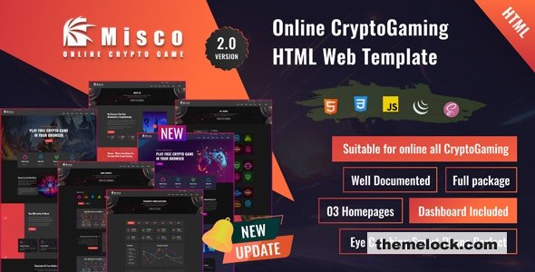 Miscoo v2.0 - Online CryptoGaming HTML Template