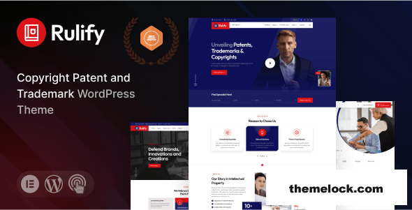 Rulify v1.0 - Intellectual Property Consultancy Law Firm WordPress Theme