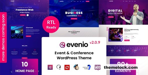 Evenio v2.0.9 - Event Conference WordPress Theme