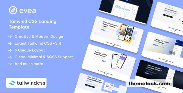 Evea - Tailwind CSS Landing Page Template