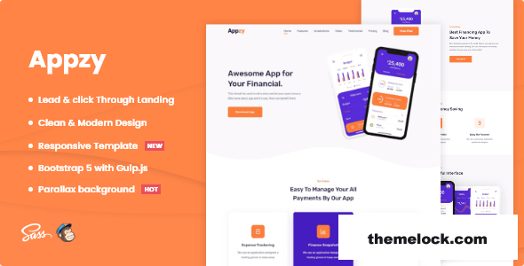 Appzy - App HTML Landing Page Template