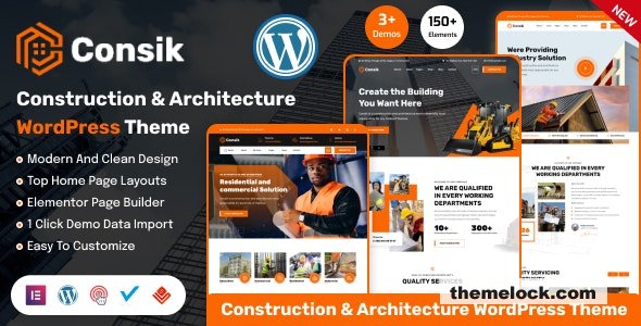 Consik v1.0.0 - Construction & Architecture WordPress Theme